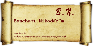 Baschant Nikodém névjegykártya